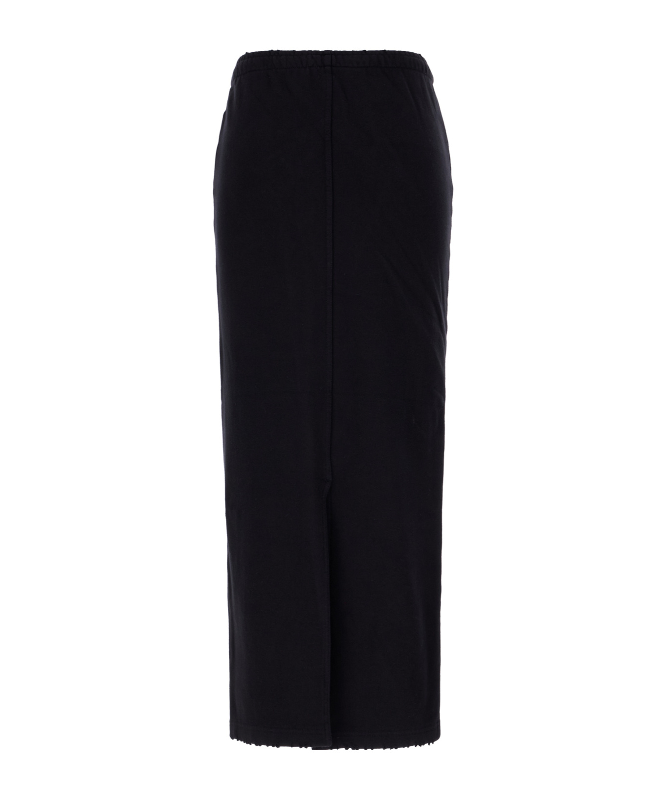 We11 Done Cotton Midi Skirt Elastic Waistband In Black