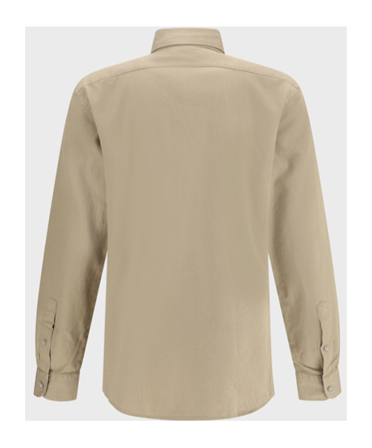 Zegna Cash Button Front Shirt In Nude