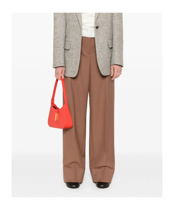 Stella Mccartney Wool Straight-leg Trousers In Brown