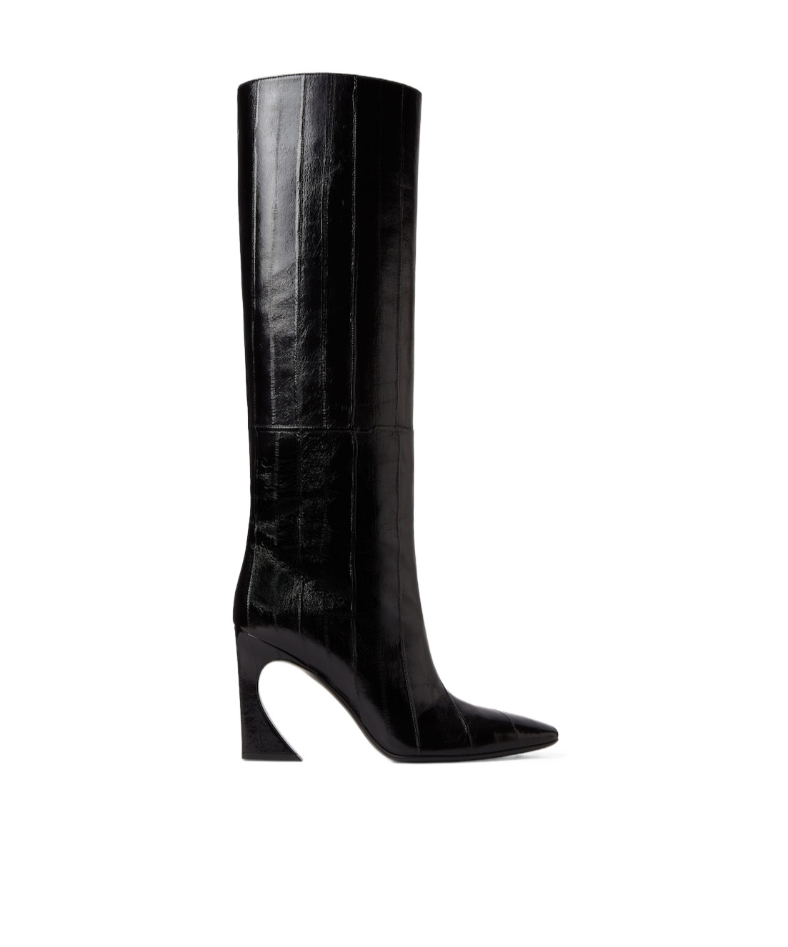 Fendi 95mm Arco Panelled Knee-high Boots In Black