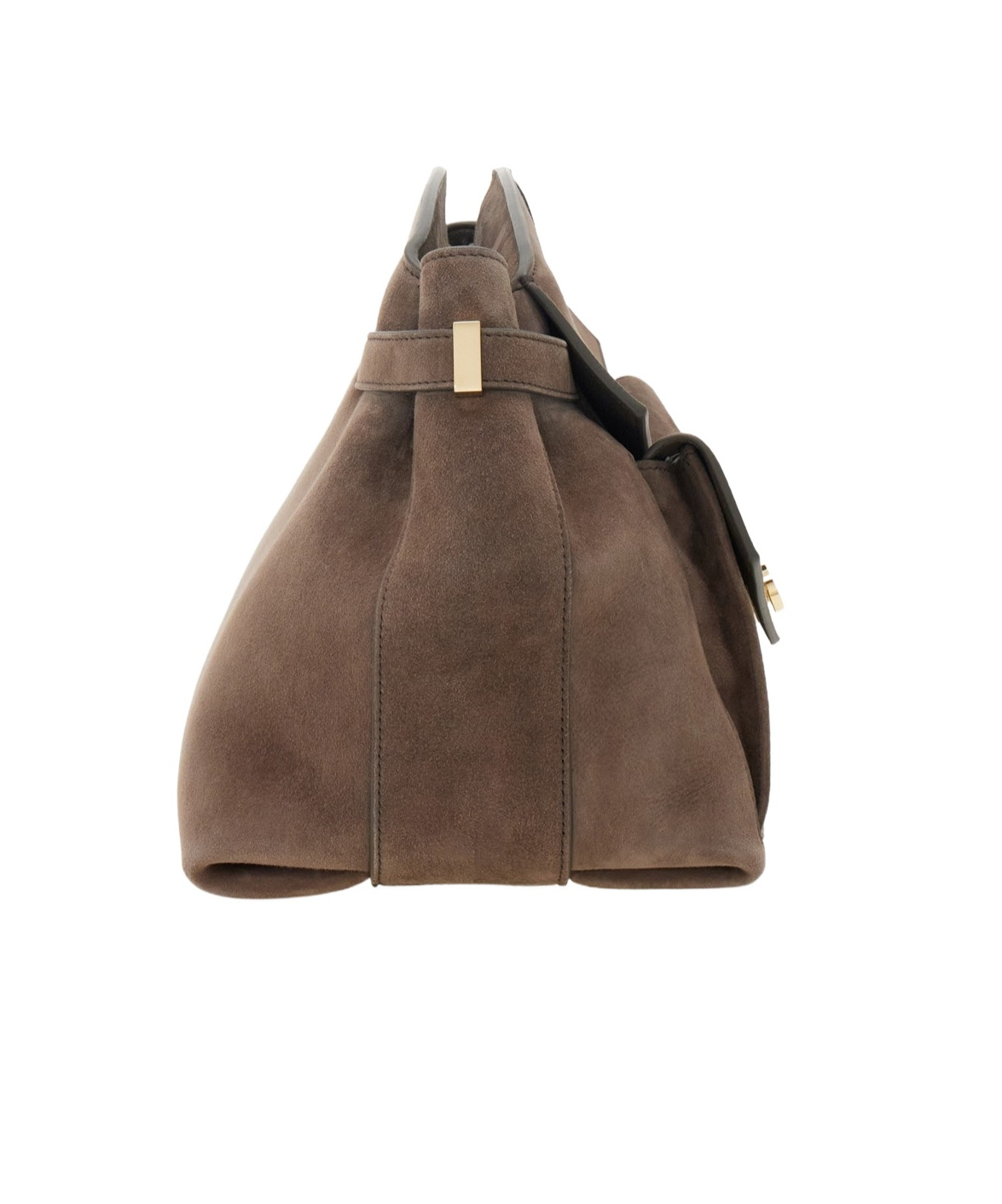 Ferragamo Large Hug Clutch Bag In Cement
