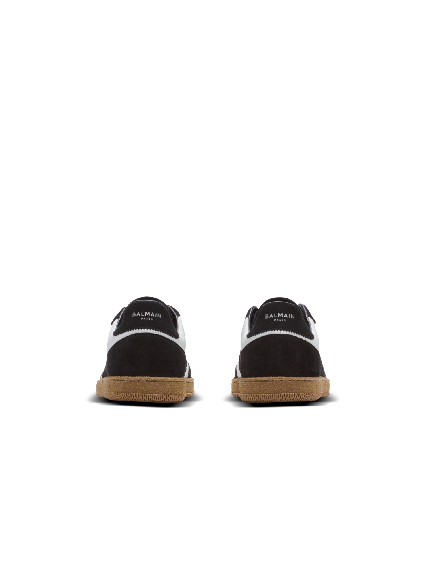 Balmain Swan Trainers In Calfskin And Suede In Black