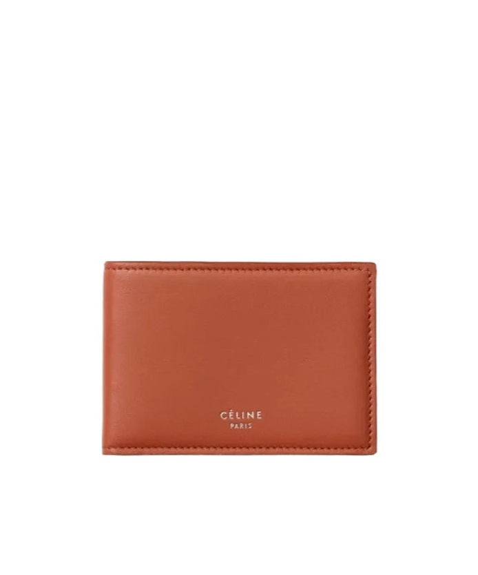 Celine Logo Wallet In Brown