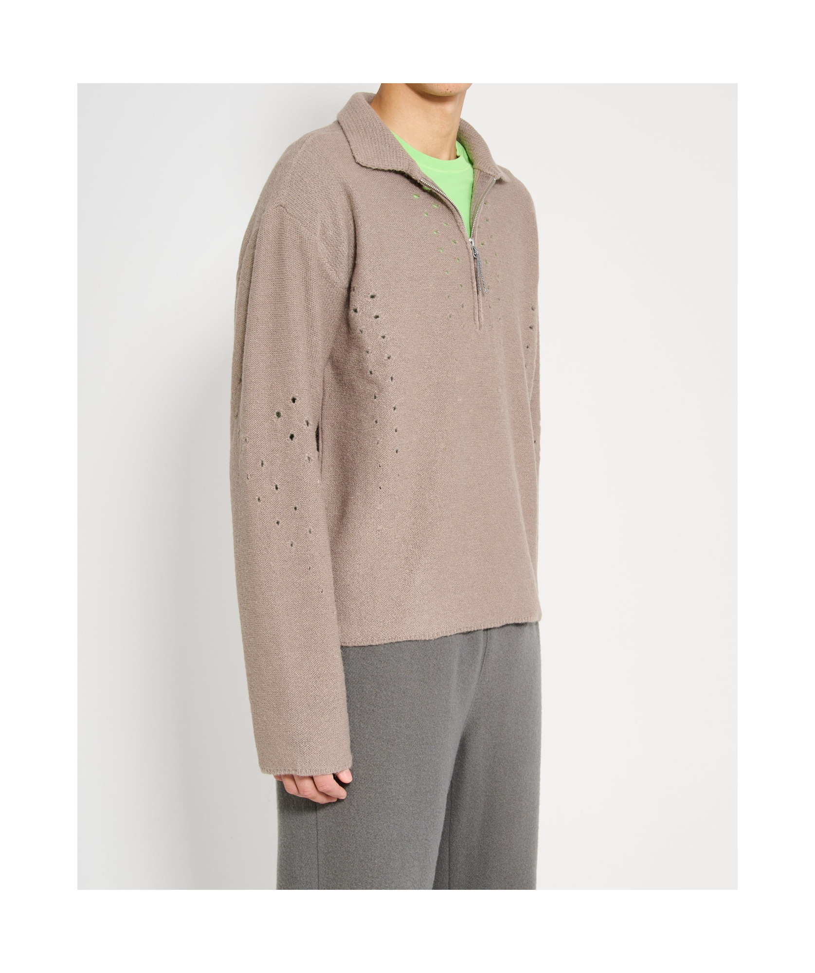 Roa Open-knit Sweater In Neutral