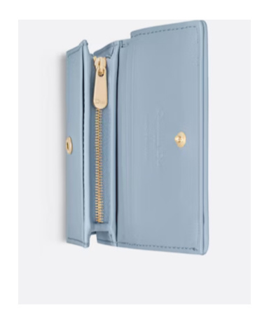 Shop Dior Gardenia Lady Mini Wallet In Blue