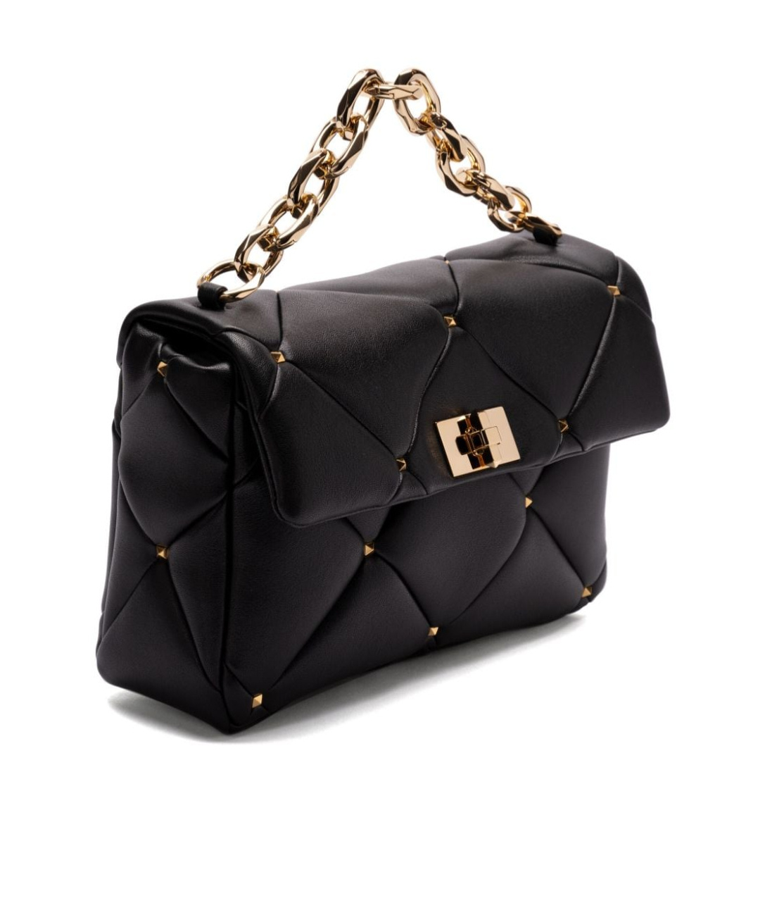 Valentino Quilted Calfskin Shoulder Bag In Black