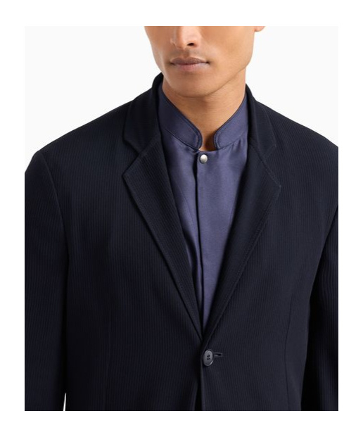 Shop Giorgio Armani Long-sleeved Suit Coat In Black