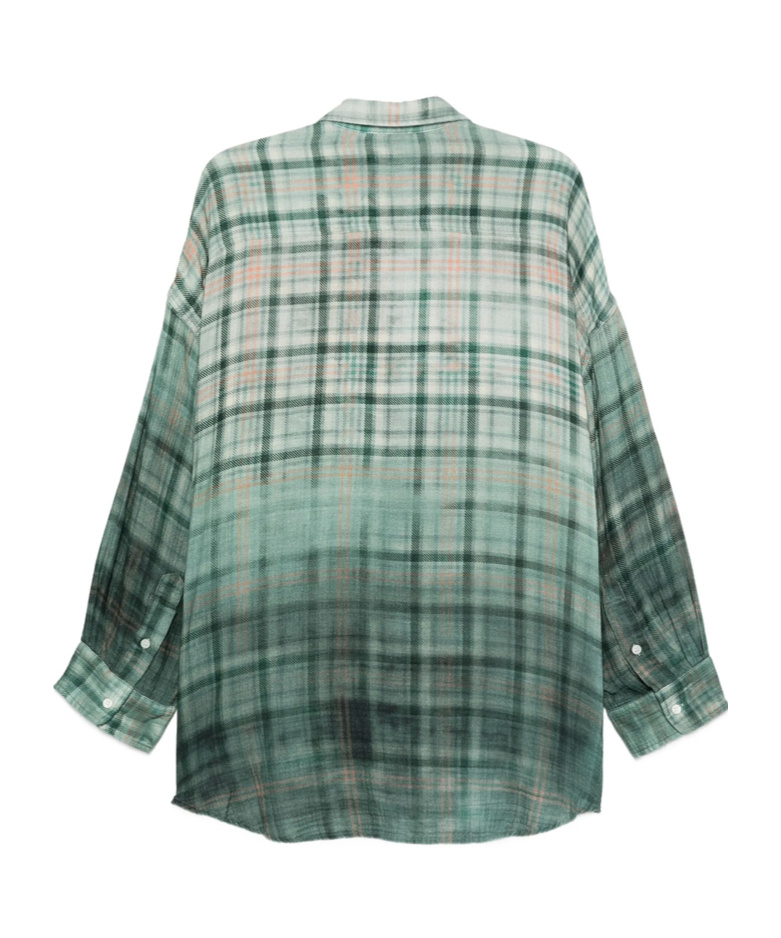 R13 Checked-pattern Shirt In Green