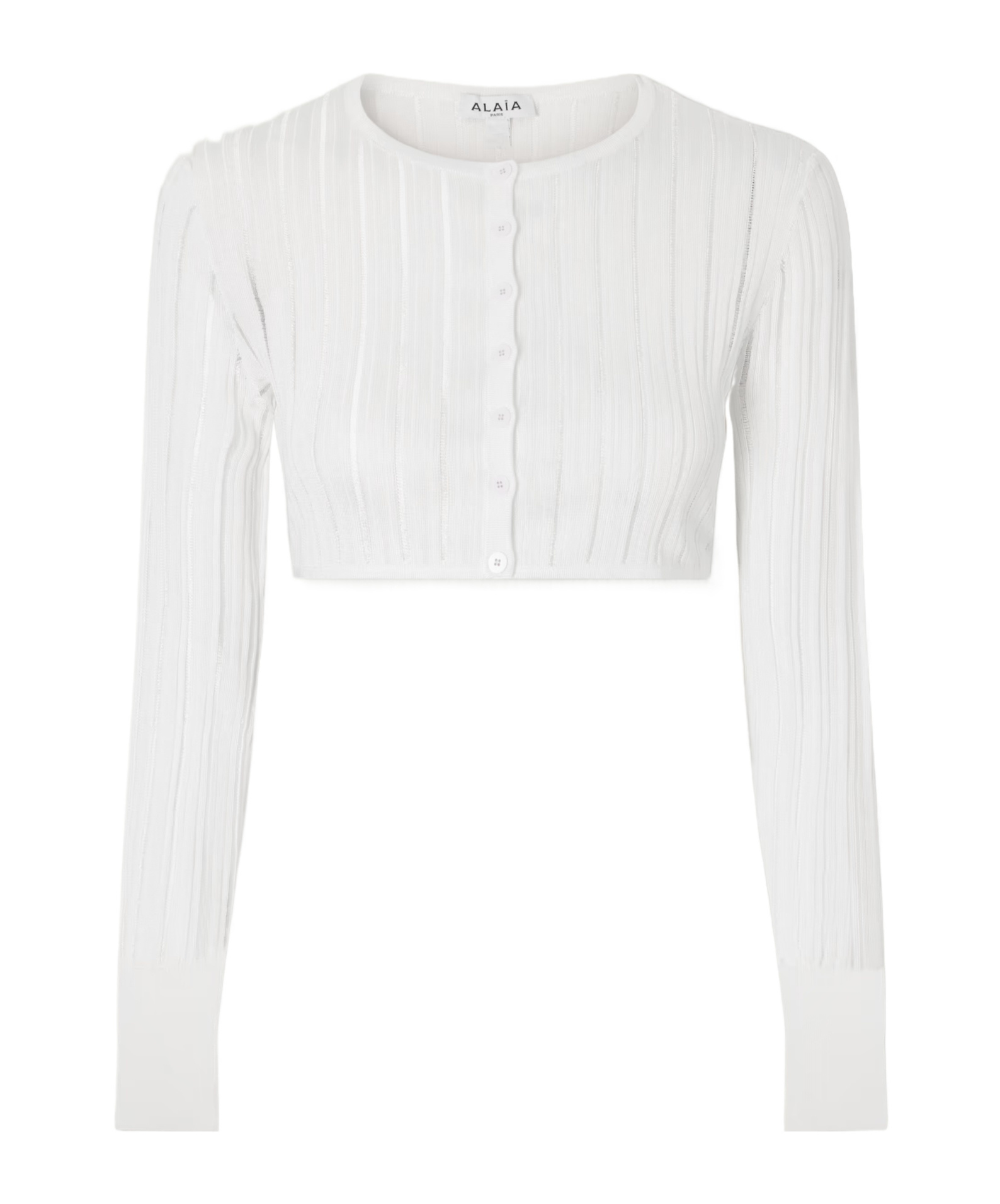 Alaïa Cropped Ribbed-knit Cardigan In White