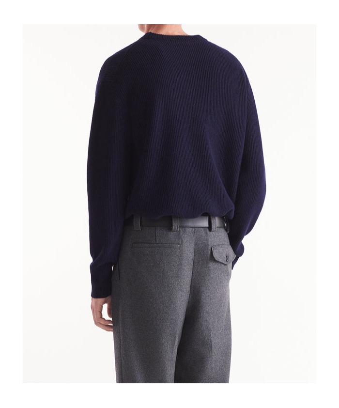 Maison Kitsuné Bold Fox Head Patch Regular Jumper In Lambswool In Black