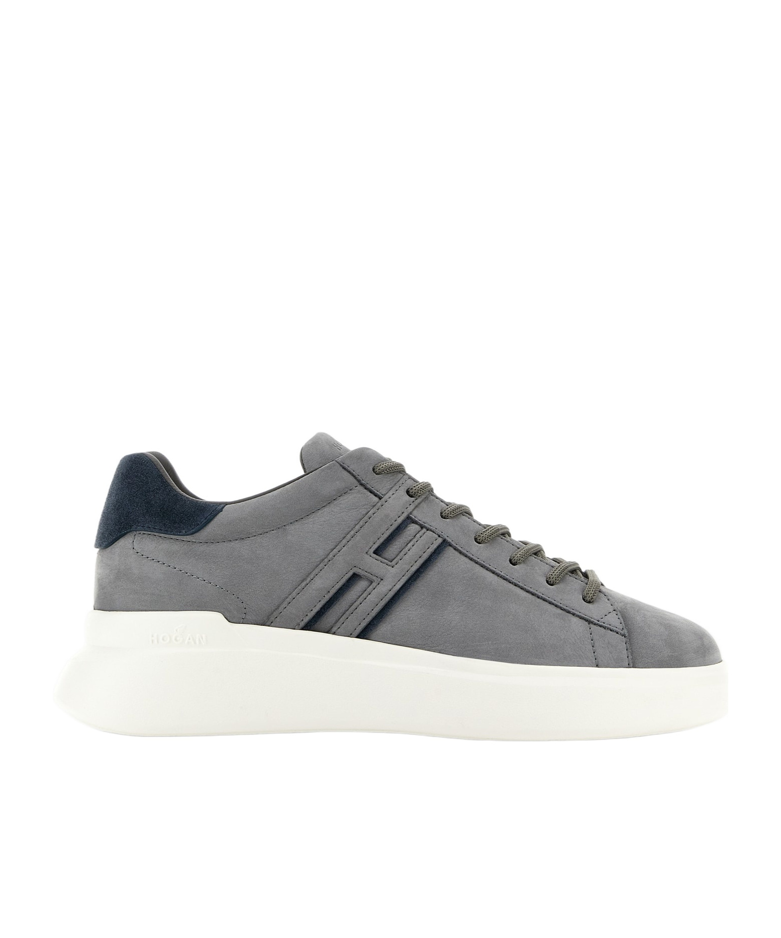 Hogan Man Sneakers Light Grey Size 9 Soft Leather In Gray