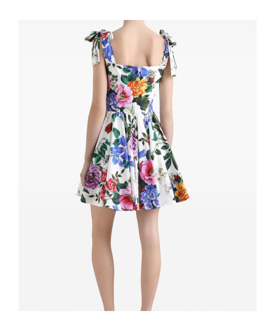 Shop Dolce & Gabbana Floral-print Mini Dress In Multicolor