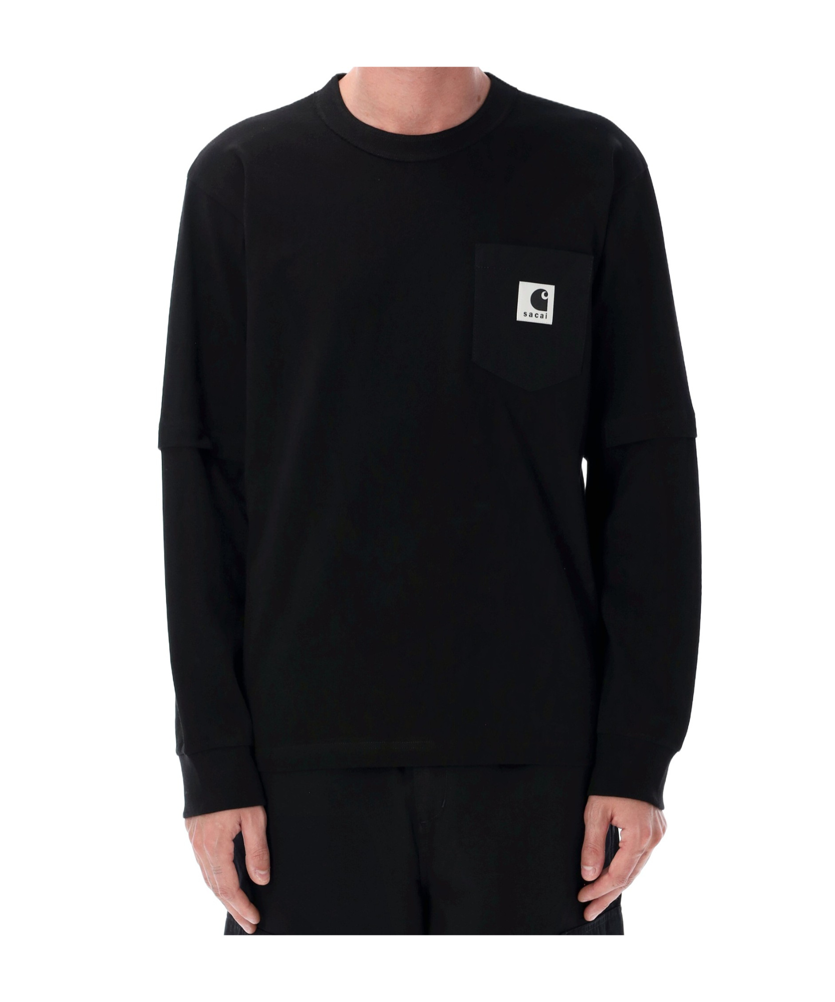 Sacai Long-sleeved T-shirt In Black
