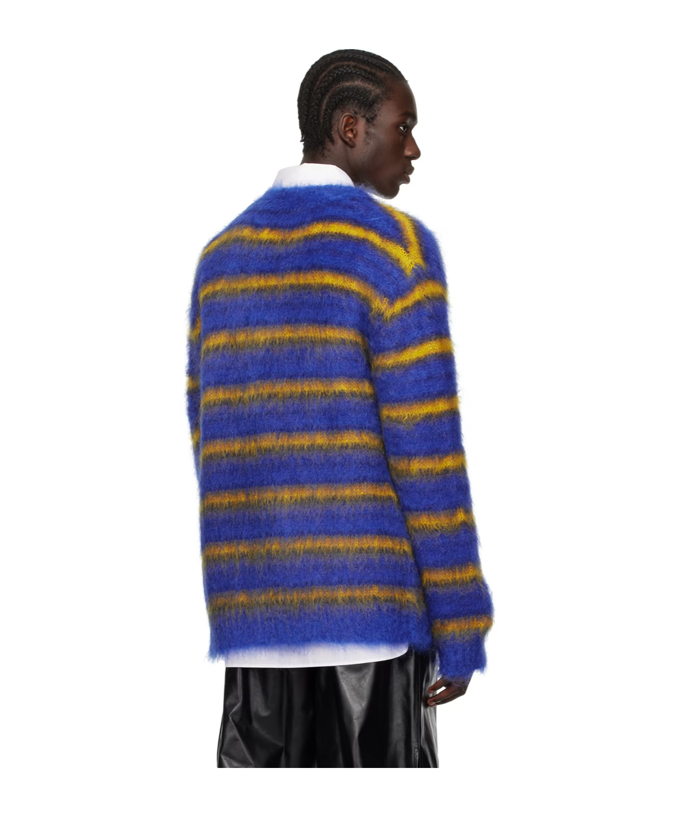 Marni Blue Iconic Stripes Cardigan In Blue
