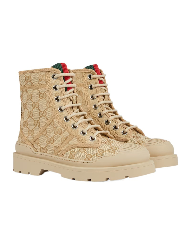 Gucci Women's Boot With Web In Neutral
