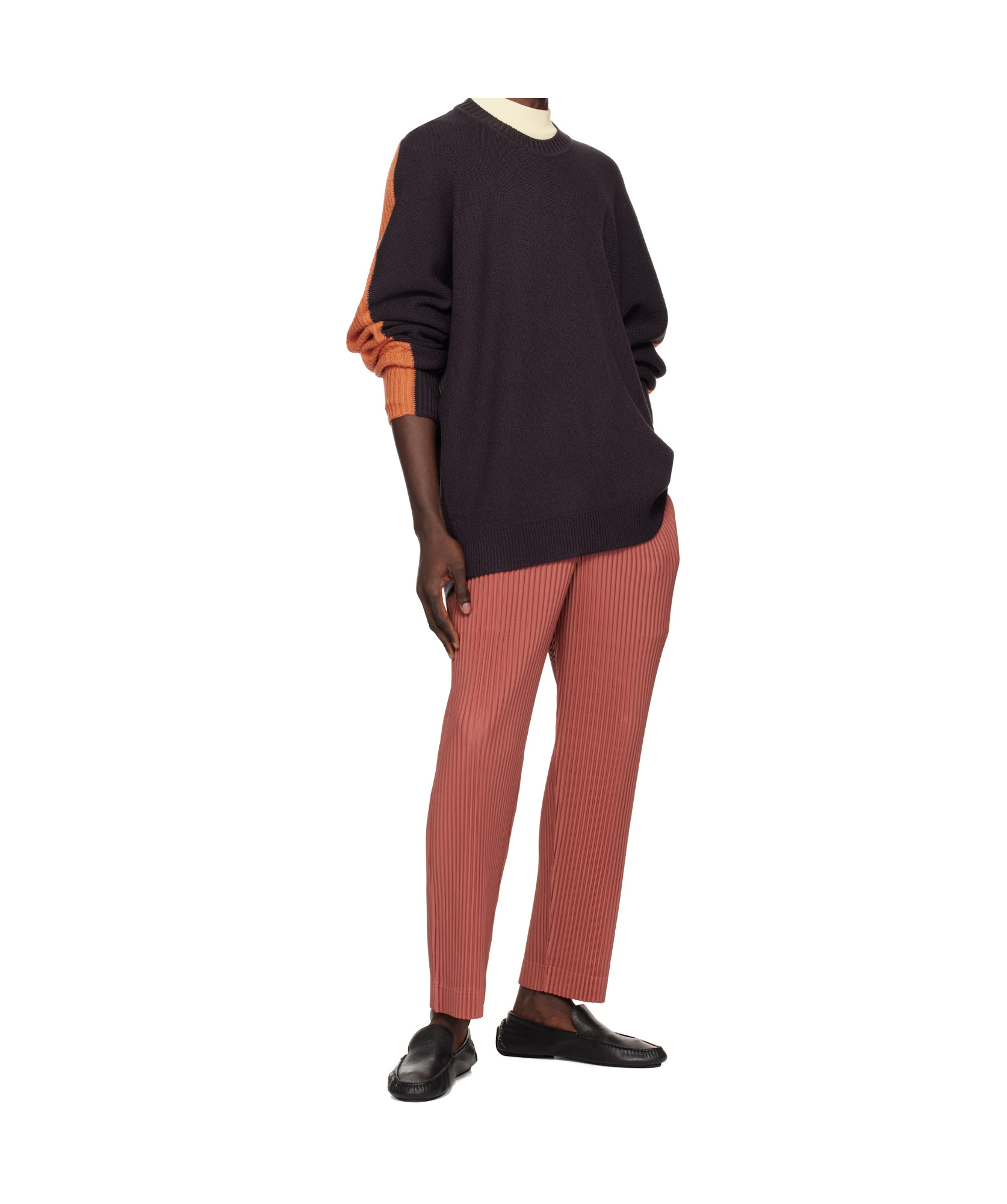Issey Miyake Long Sleeve Sweater In Black