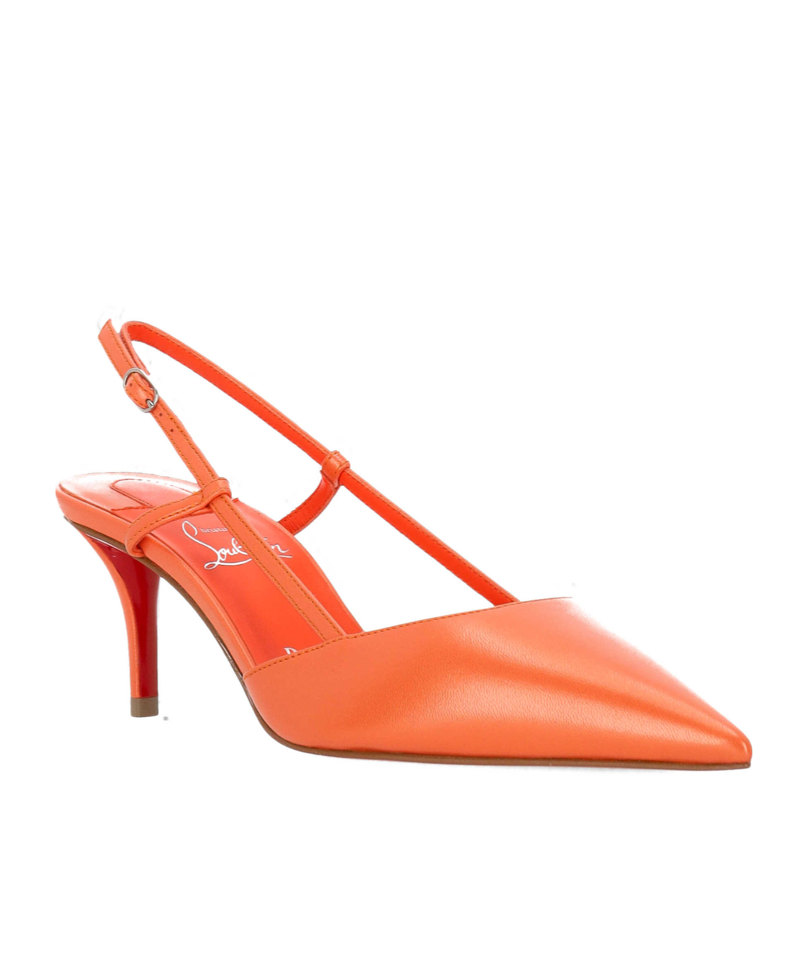 Christian Louboutin Pointed High Heel Sandals In Orange