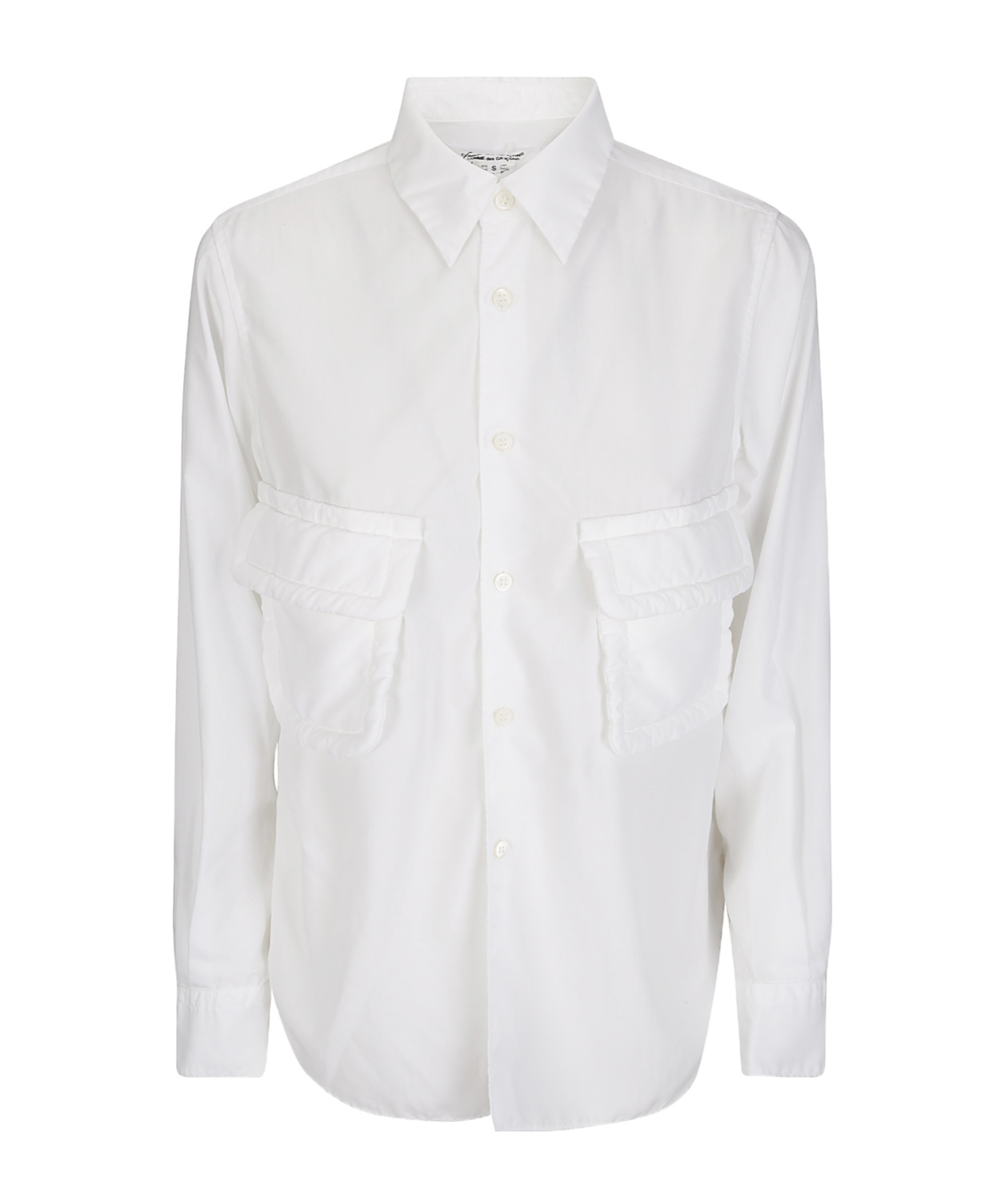 Comme Des Garçons Tailored Fit Blouse With Button-down Front And Long Sleeves In White