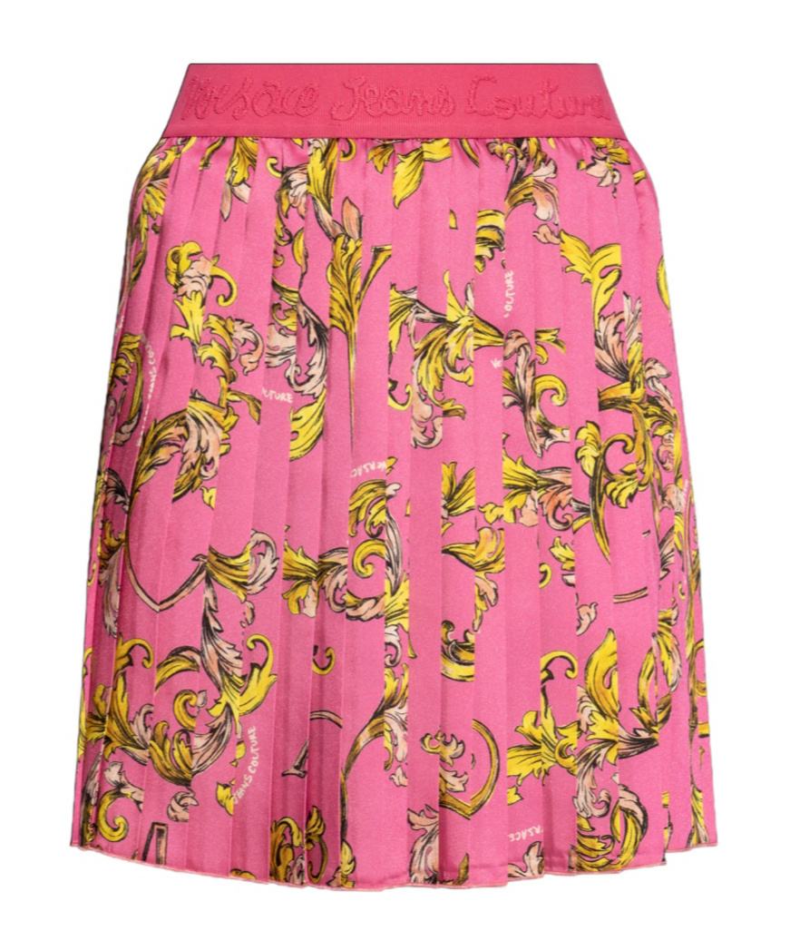 Shop Versace Jeans Barocco-print Mini Skirt In Pink
