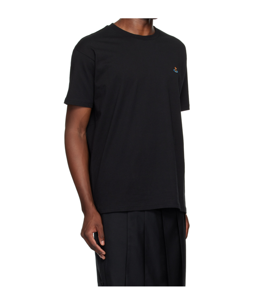 Vivienne Westwood Organic Cotton T-shirt With Signature Orb Logo In Black