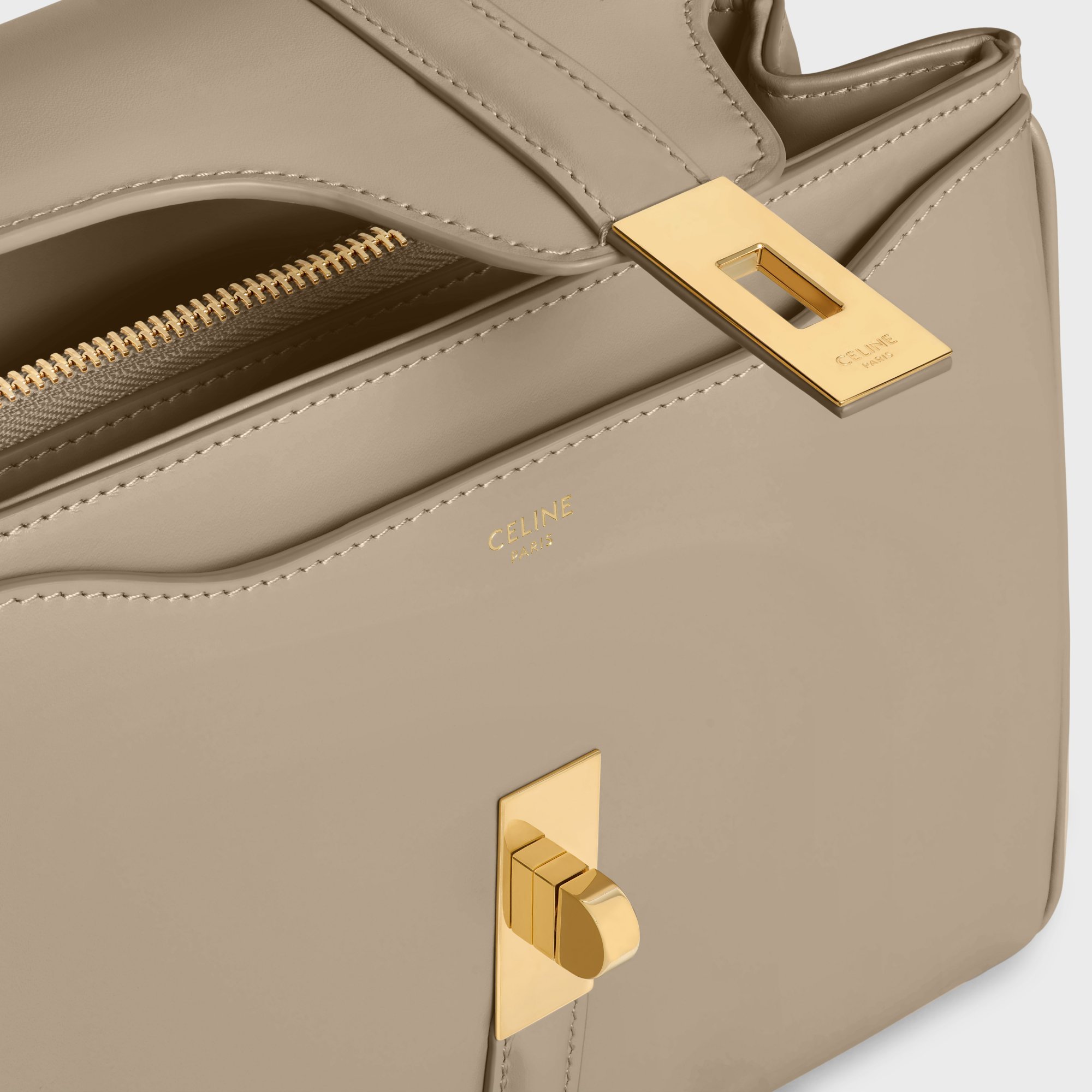 Celine Small 16 Bag In Satinated Calfskin In Brown