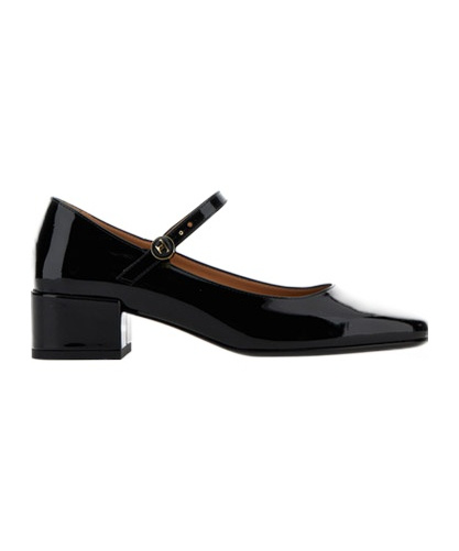 Tod's Almond Toe Block Heel Gold Hardware Pumps In Black