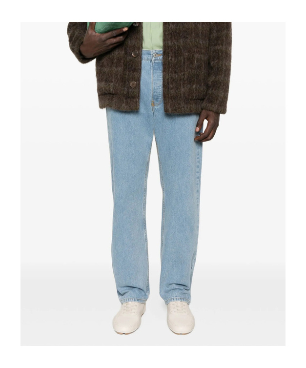 Dries Van Noten Denim Trousers With Belt Loops In Blue