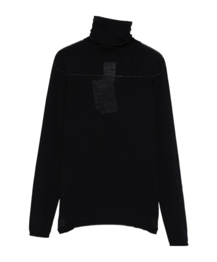 Max Mara Turtleneck Virgin-wool Sweater In Black