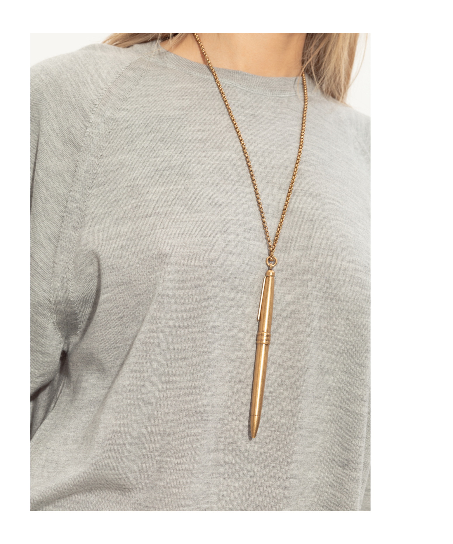 Moschino Feather-pendant Necklace In Yellow