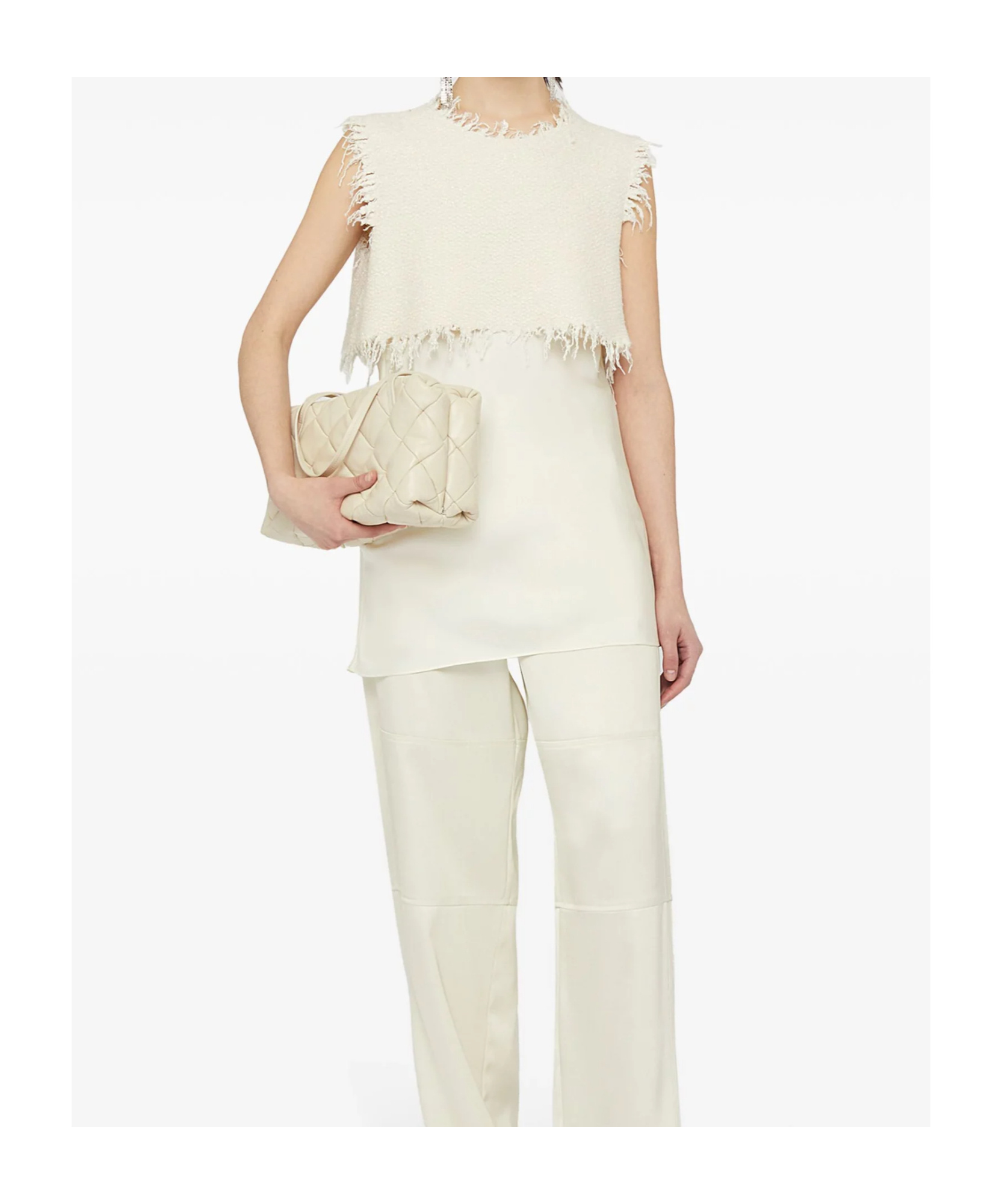 Jil Sander Layered-design Sleeveless Top In White