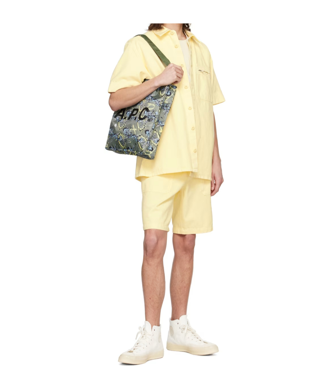 Apc Yellow Nelson Denim Shirt In Nude