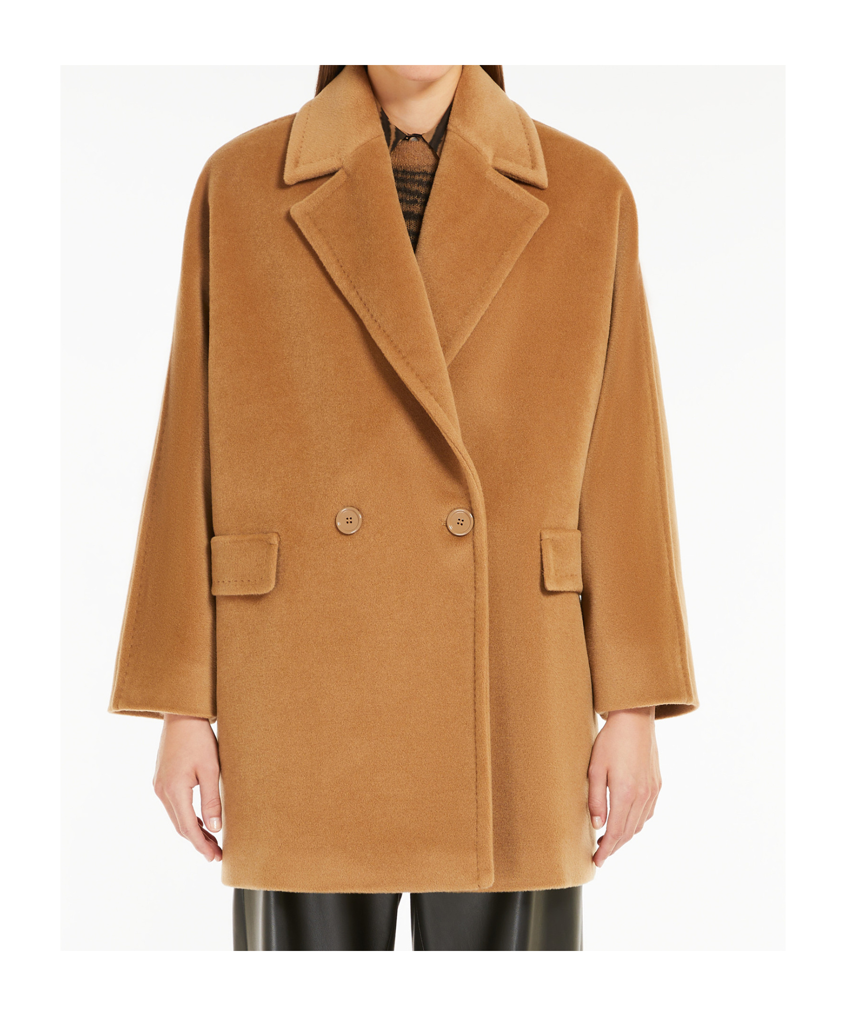 Max Mara Double-breasted Wool Coat In Brown