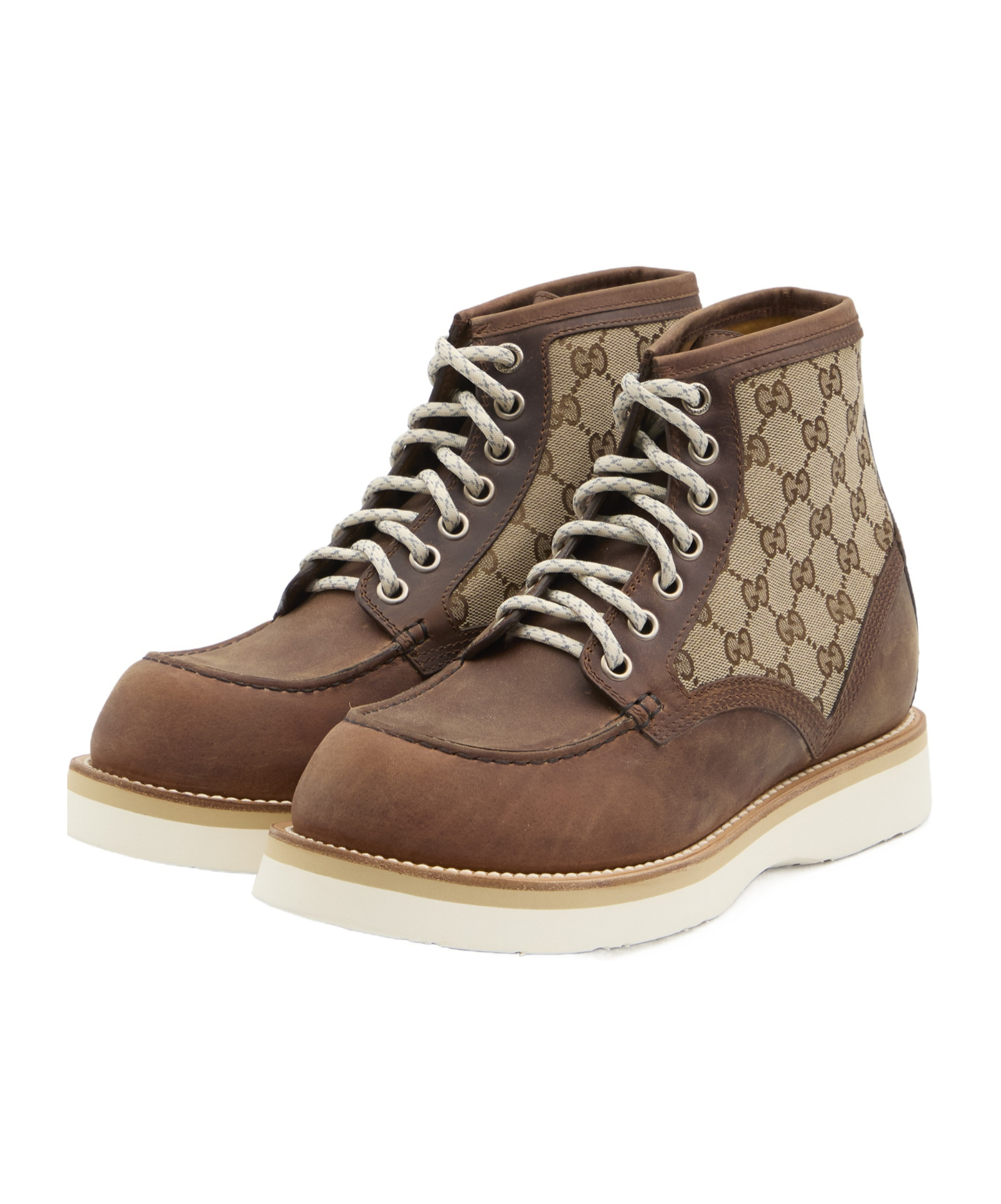 Gucci Suede Ankle Boots Contrast Sole In Multi