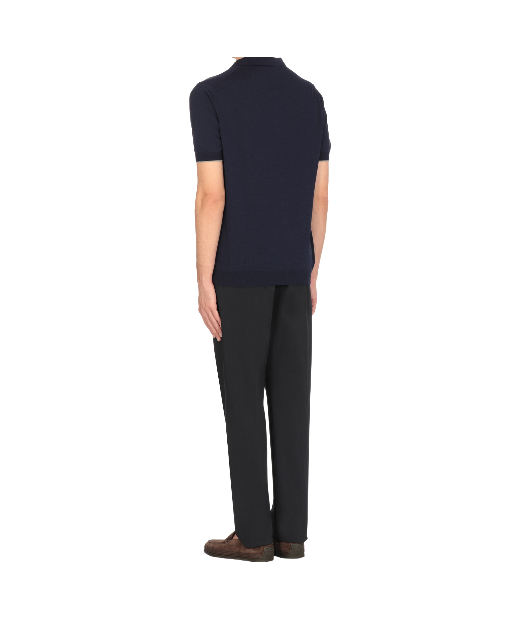 Fay Logo-embroidered Short-sleeved Polo Shirt In Blue