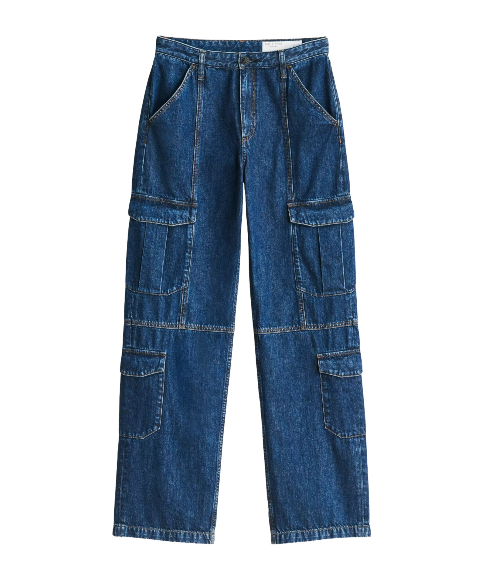 Shop Rag & Bone Mid-rise Cargo Jeans In Blue