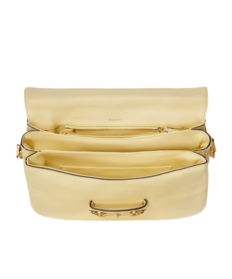 Gucci Horsebit 1955 Aura Medium Shoulder Bag In Yellow