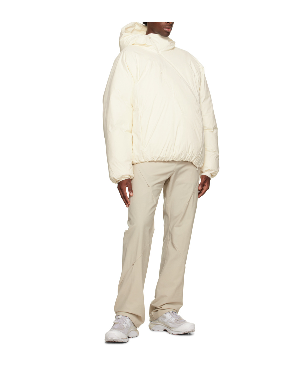 Post Archive Faction (paf) Zipper Down Jacket In White