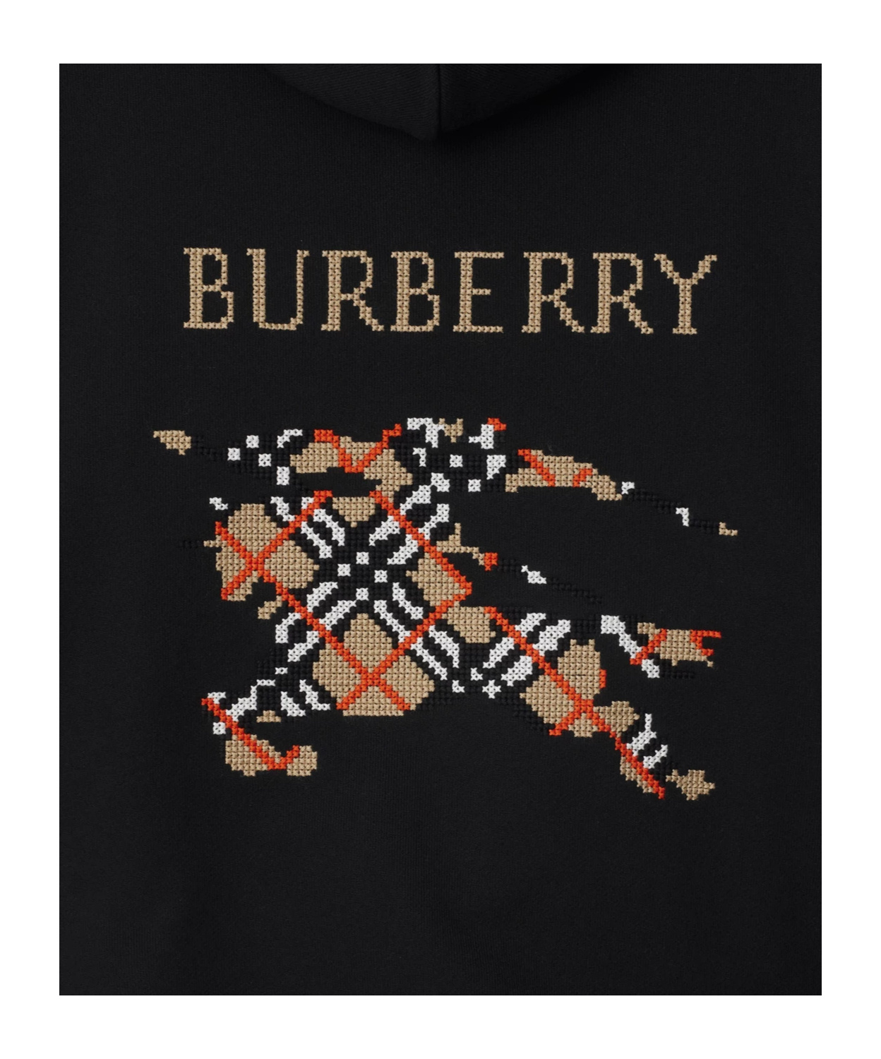 Burberry Men Black Sweatshirt With Ekd Embroidery On The Front And Logo Print On The Rear In Cotton