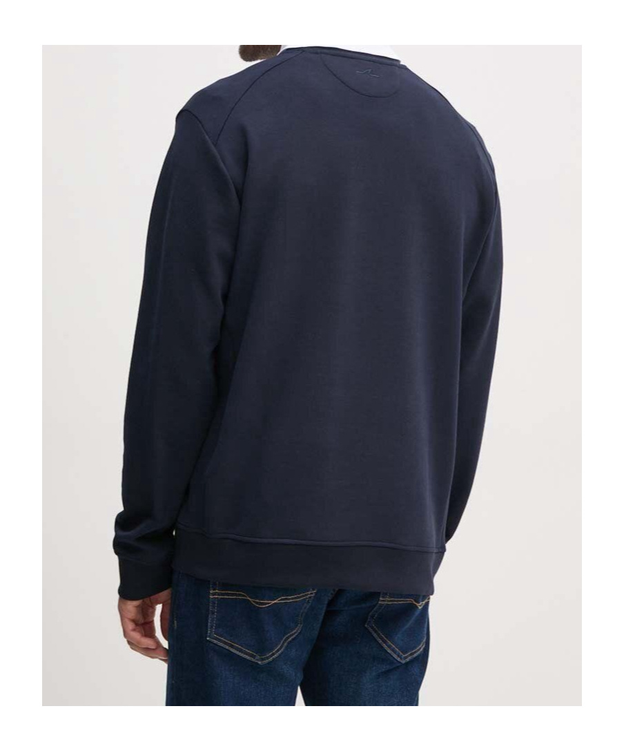 Paul & Shark Long-sleeved Round-neck Sweater In Black