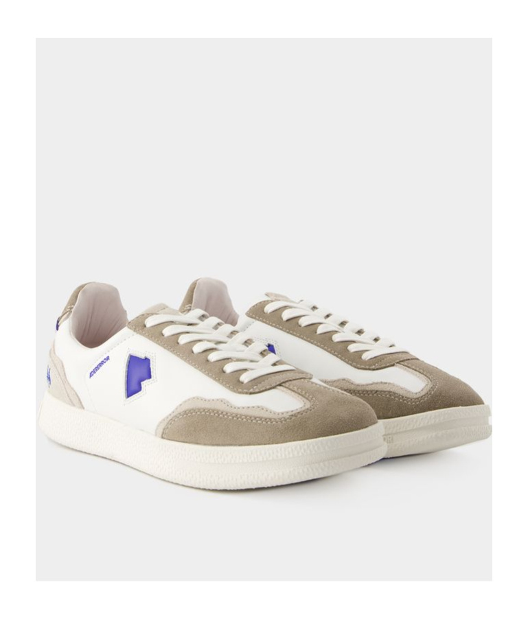 Ader Error Raff Logo-embroidered Leather Sneakers In White