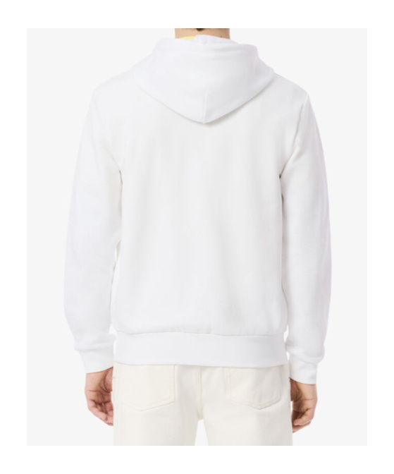 Lacoste Logo-patch Zipped Sweatshirt In White