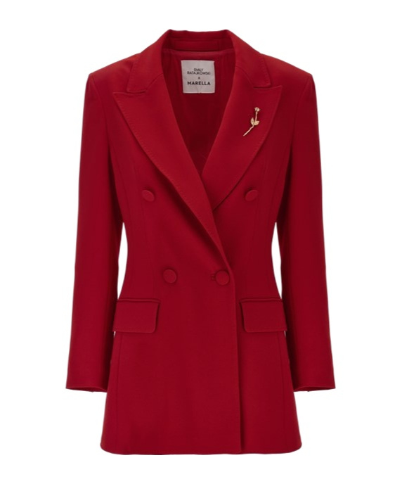 Marella Codesign Waisted Blazer In Red