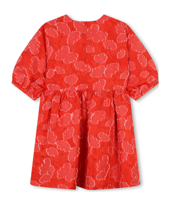 Kenzo Logo-embroidered Floral-print Dress In Red