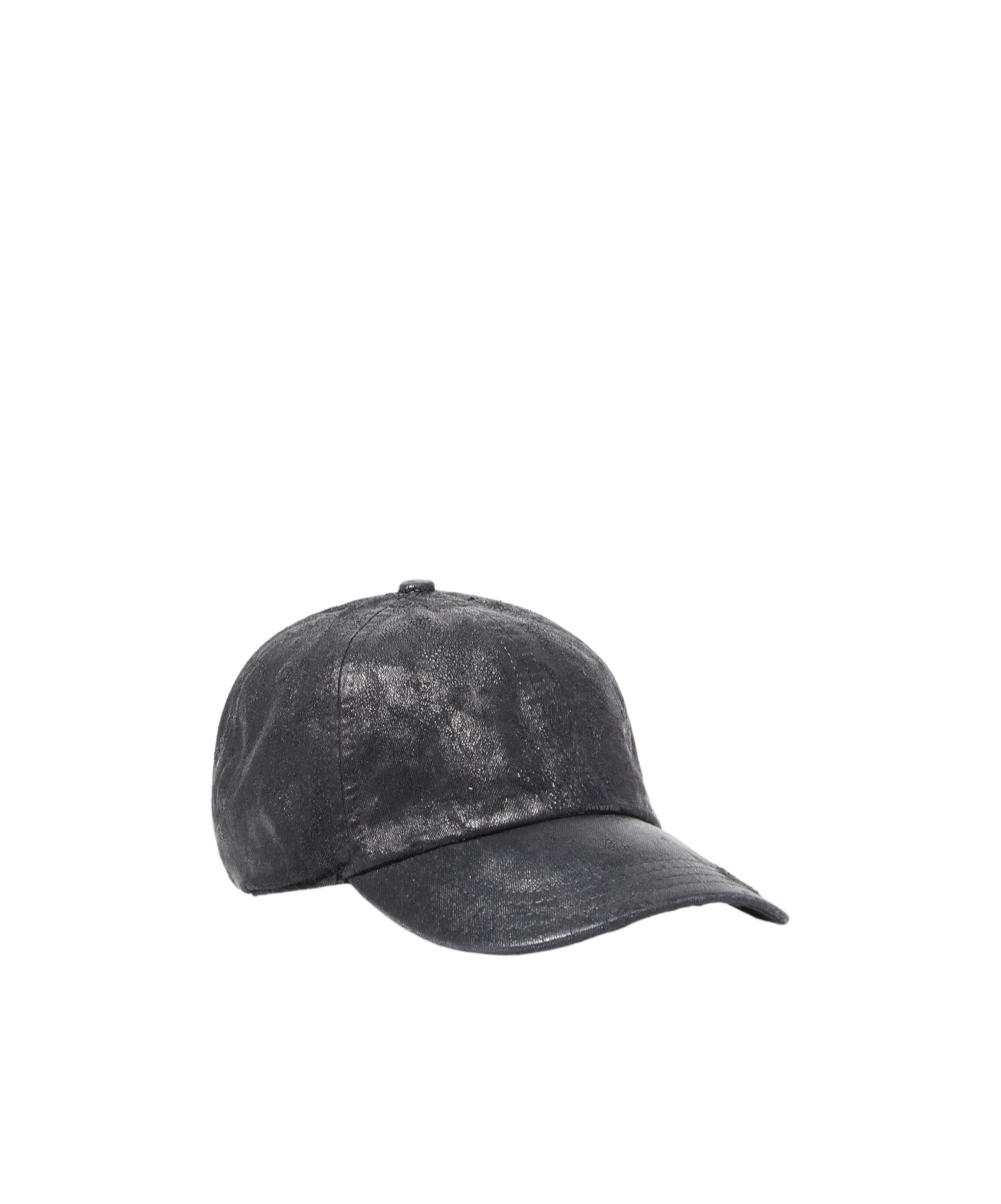 Shop Diesel Baseball Cap In Coated Denim In Black