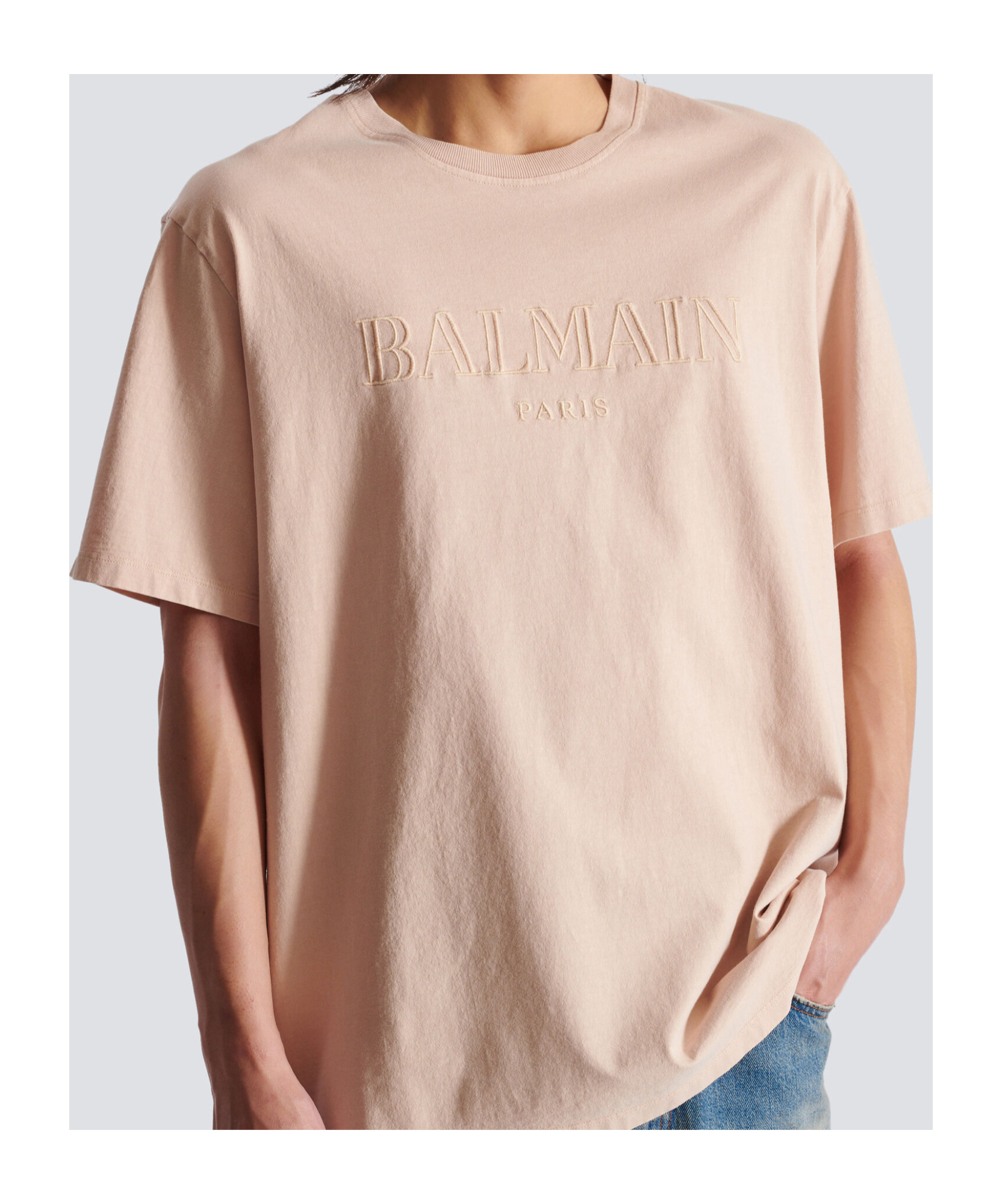 Balmain Vintage-logo-embroidered T-shirt In Nude