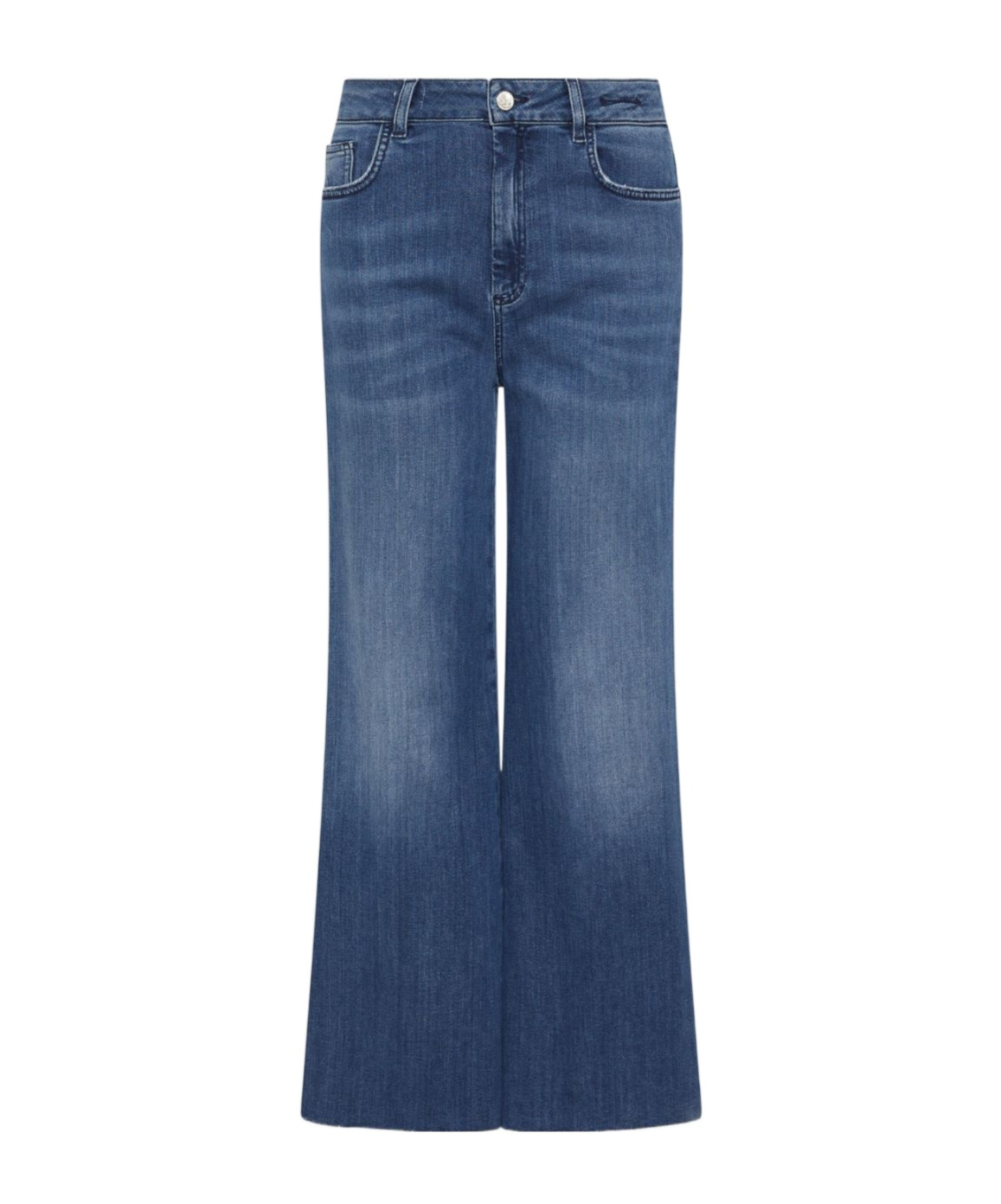 Marella Wide-leg Cropped Jeans In Blue