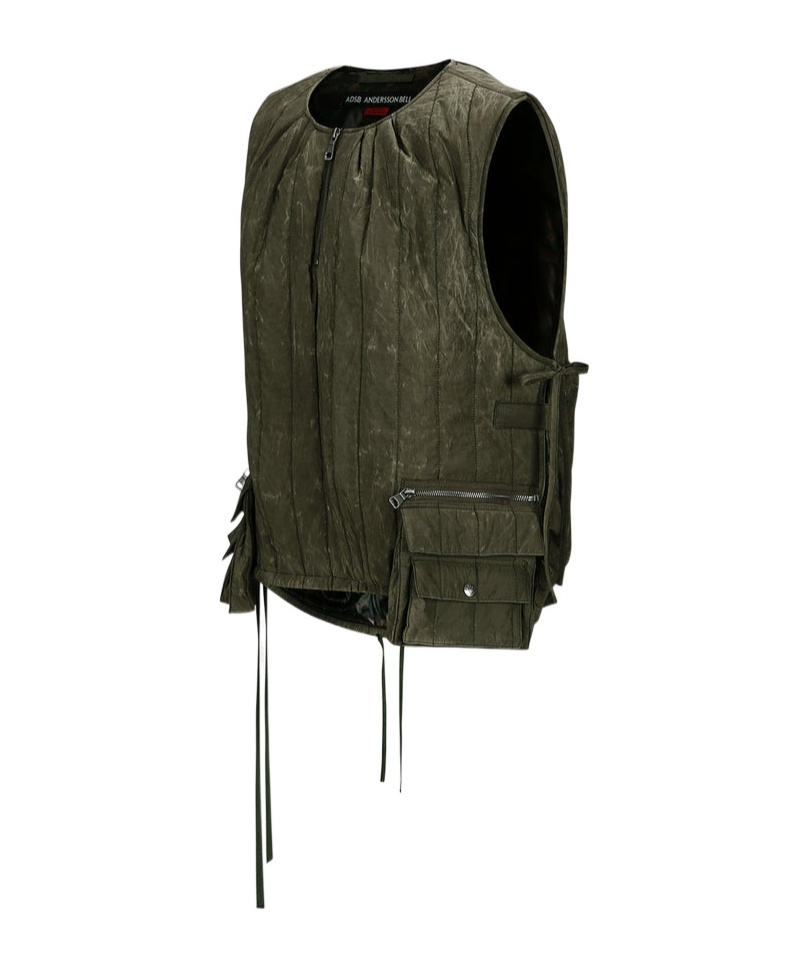 Andersson Bell Wax-coated Padded Vest In Black