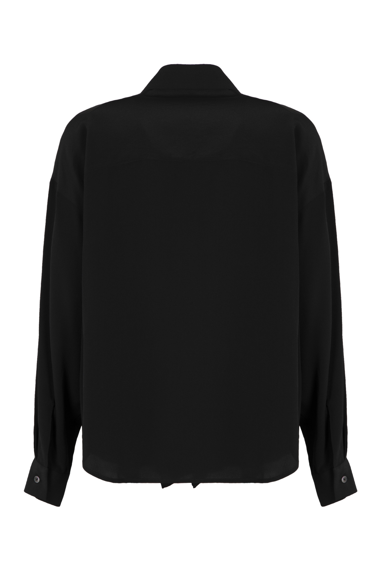 P.a.r.o.s.h Sewash Ruffled Silk Blouse In Black