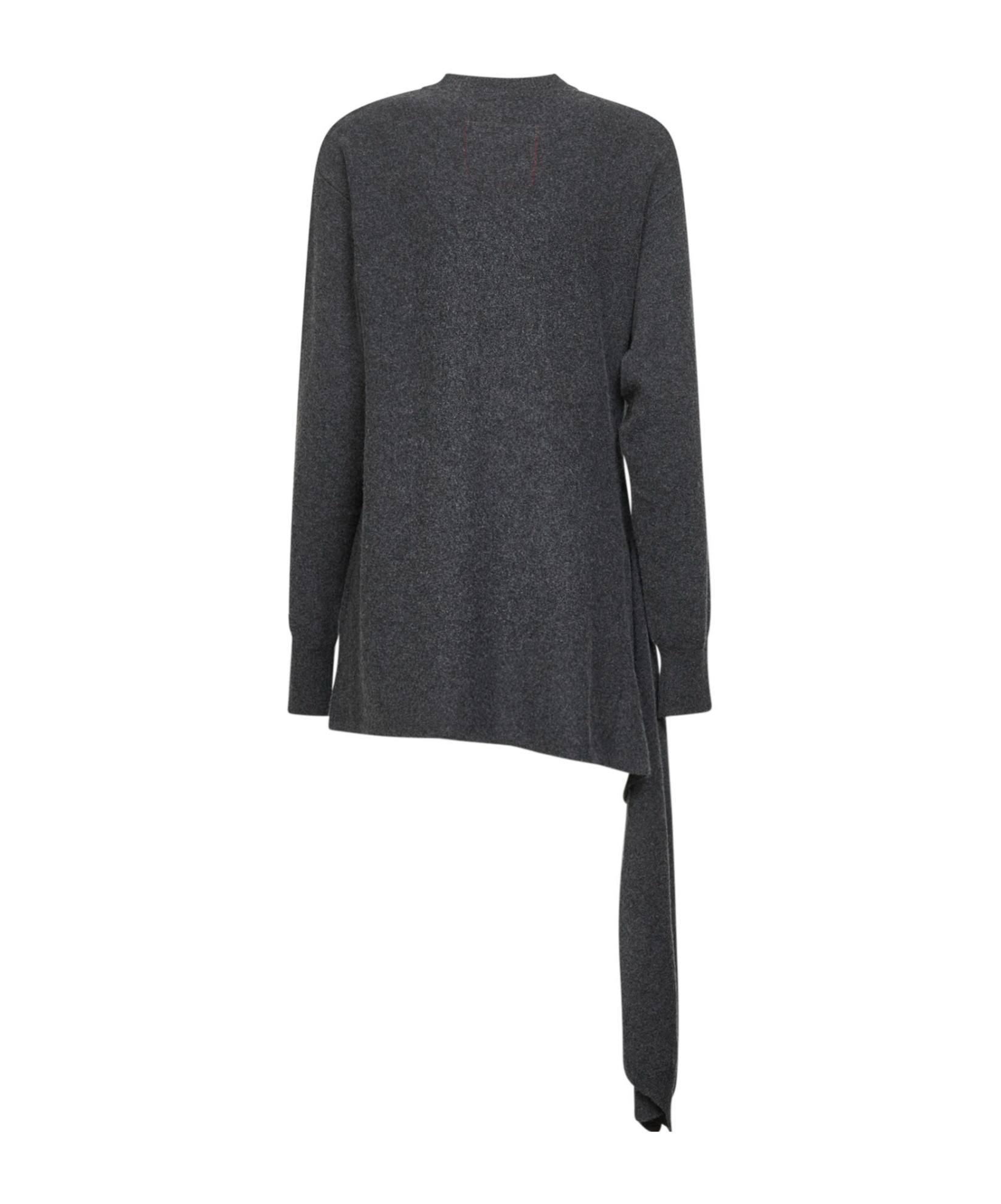 Uma Wang Grey Cashmere Knit Asymmetric Sweater In Black