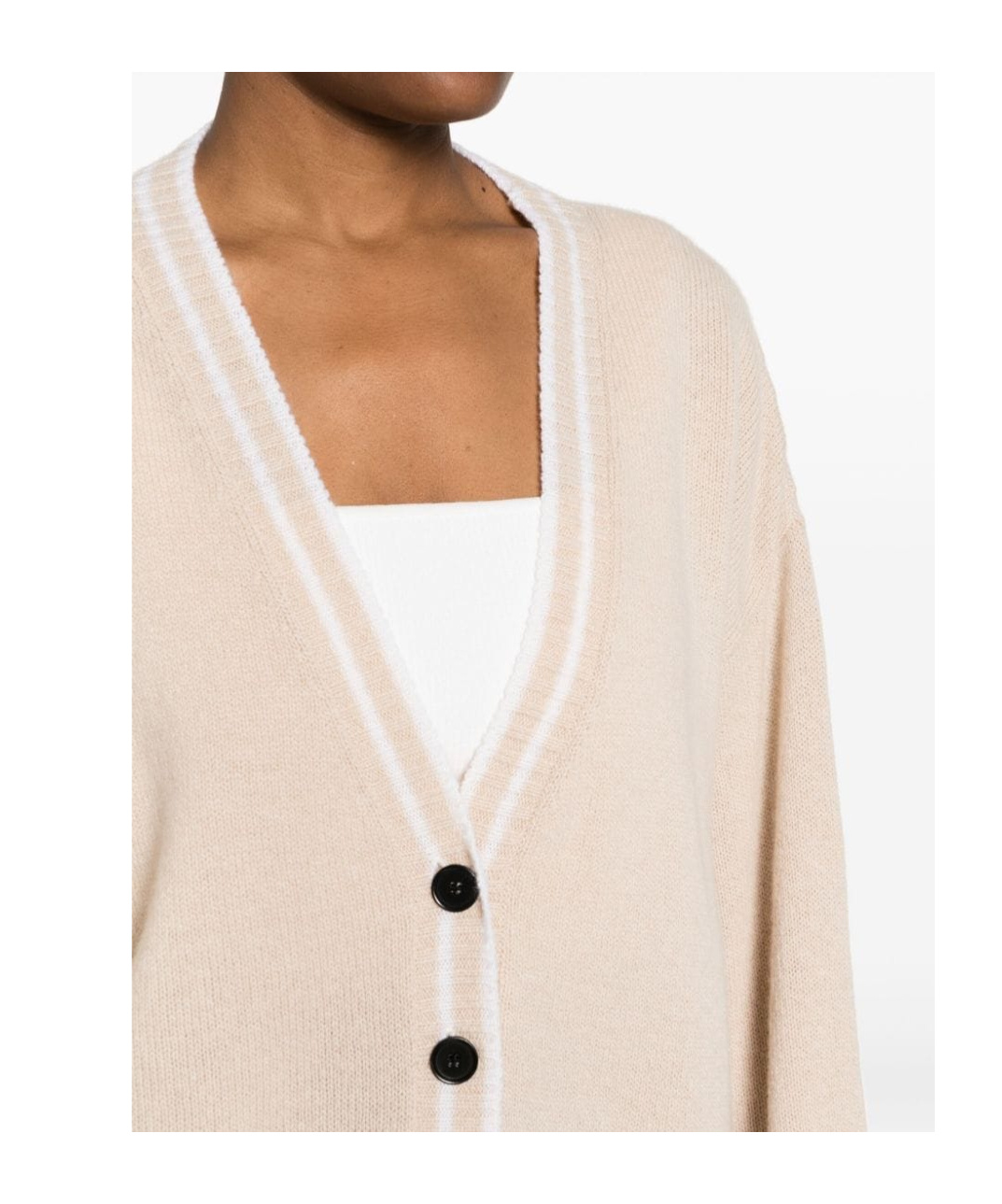 Msgm Embroidered-logo Cardigan In Nude